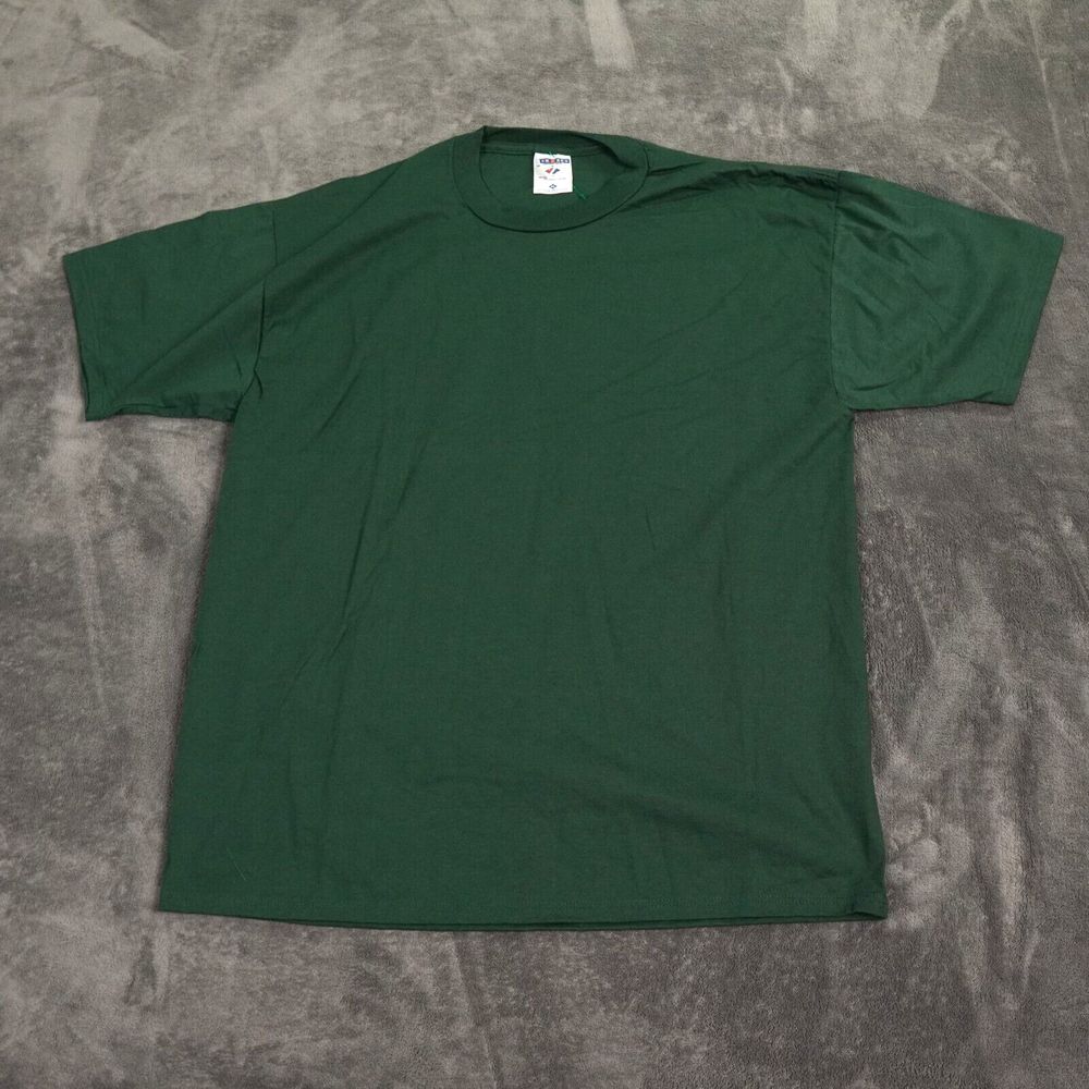 Vintage JERZEES Adult Extra Large Green Blank Shirt 50/50 USA Screen Printing